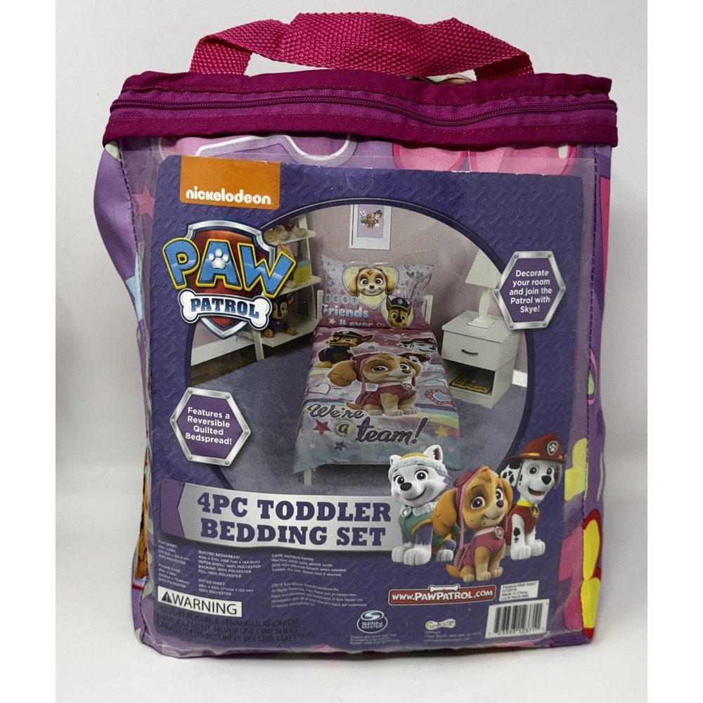 Paw Patrol Skye Toddler Bedding Set 3PC Reversible Bedspread Sheets 2018